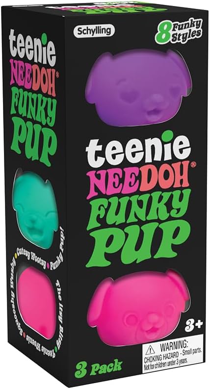 Schylling NeeDoh Teenie Funky Pups - Sensory Squeeze Toy - Contains 3 Mini Groovy Globs - 1.5" Wide - Color May Vary (Pack of 1) - Image 3